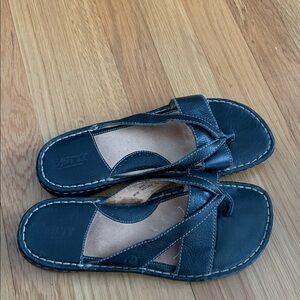 Born Black Leather Sandals